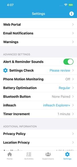 iOS settings