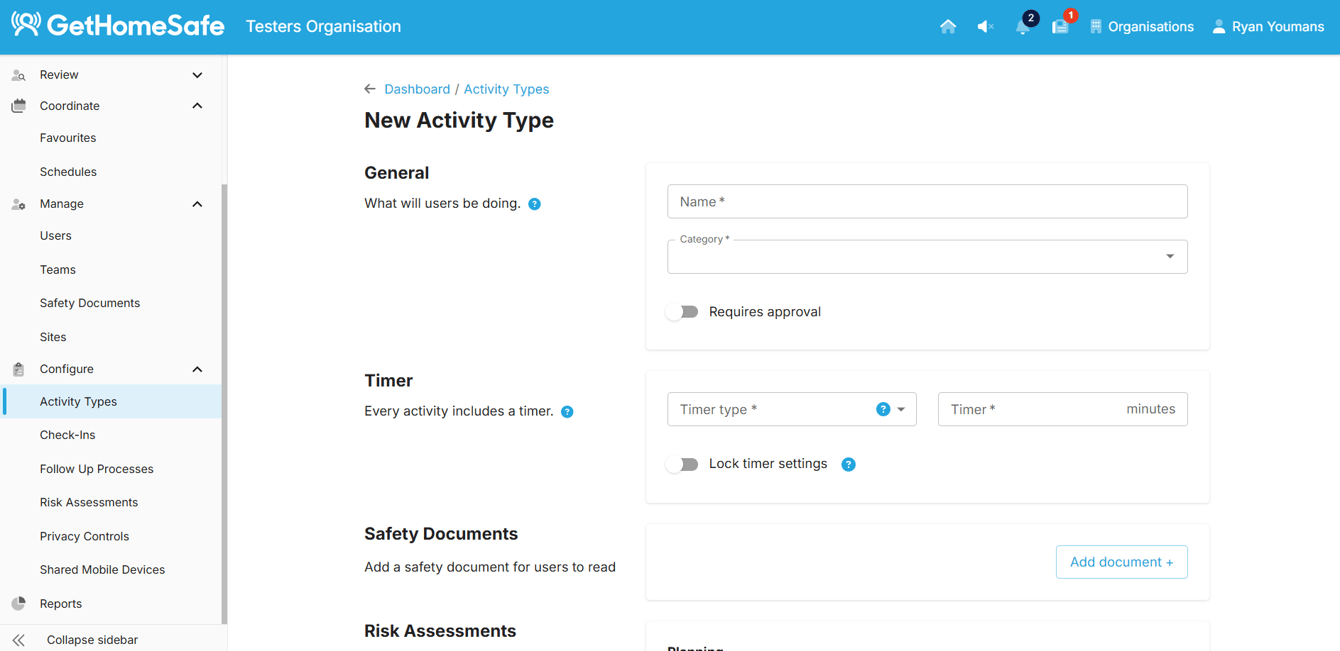 Managing Activity Types